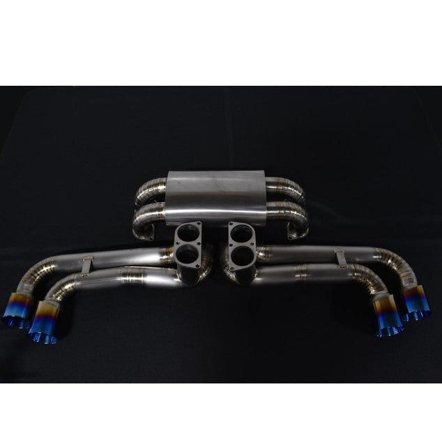 TOP SPEED PRO-1 Full Titanium Cat-Back Exhaust System for Ferrari F430 Coupe & Spider 2005–2009 – Street Spec 89mm Rolled Edge Tips | TIG Welded Pie-Cut Design | 35% Lighter