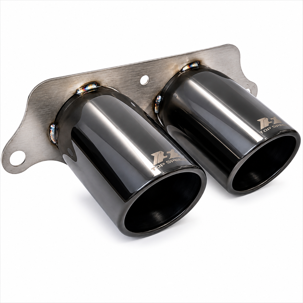 Porsche 997 & 991 GT3 / GT3 RS / 911 R 89mm (3.5") PVD Gunmetal T304 Stainless Steel Dual Exhaust Tip Assembly | Top Speed Pro1