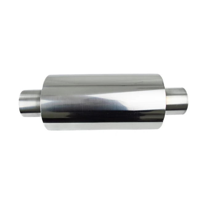 T304 Stainless Steel Round Muffler — 63mm (2.5") or 76mm (3") Single Outlet | Exhaust Fabrication Component