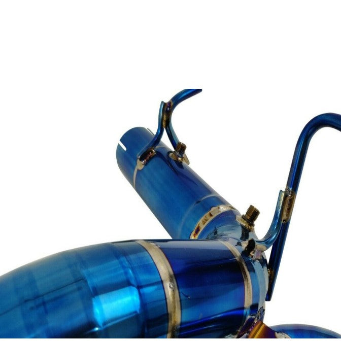 TOP SPEED PRO-1 Full Titanium Track-Spec Straight X-Pipe Exhaust System for Ferrari F8 Tributo Coupe & Spider (2020–2022) – Non-Valved | 76mm Piping | Dual 114mm Burnt Tips