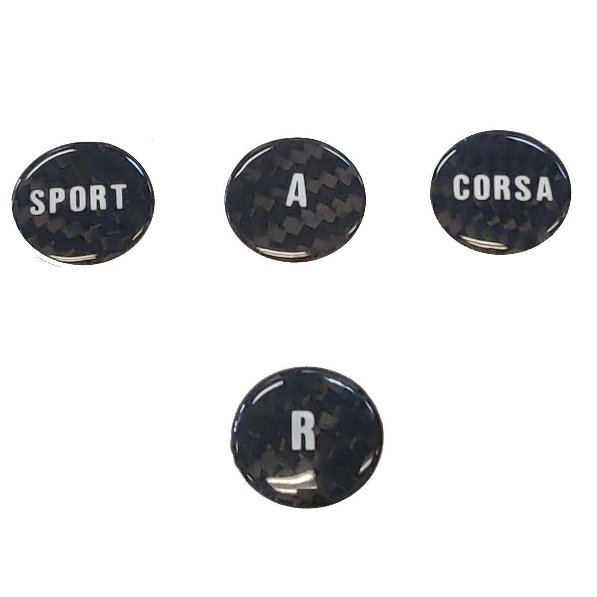 Top Speed Pro1 Carbon Fiber E-Gear Button Covers (Set of 4) — Lamborghini Gallardo 2009–2014 | TRI Color, Black, or Red Finish