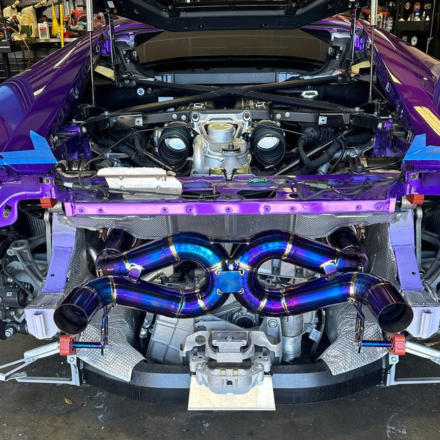 Lamborghini Huracan Performante & EVO Titanium X-Pipe Cat-Back Exhaust System – Burnt Purple Finish | TOP SPEED PRO-1