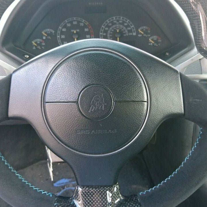 Lamborghini Murciélago Carbon Fiber Steering Wheel Center Cover – Fits All Models 2001–2010 | Glossy UV Finish | Easy 3M Install | Show Use Only