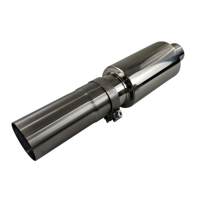 Full Titanium Clamp-On Exhaust Tip – JDM Bosozoku Style (89/102/114mm) – Burned Blue/Purple/Raw