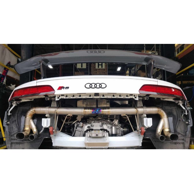 TOP SPEED PRO-1 Titanium Straight X-Pipe Exhaust System for Audi R8 MK2 Gen 2 5.2L V10 2017–2019 – Race Spec 76mm (3") Full Titanium Bolt-On