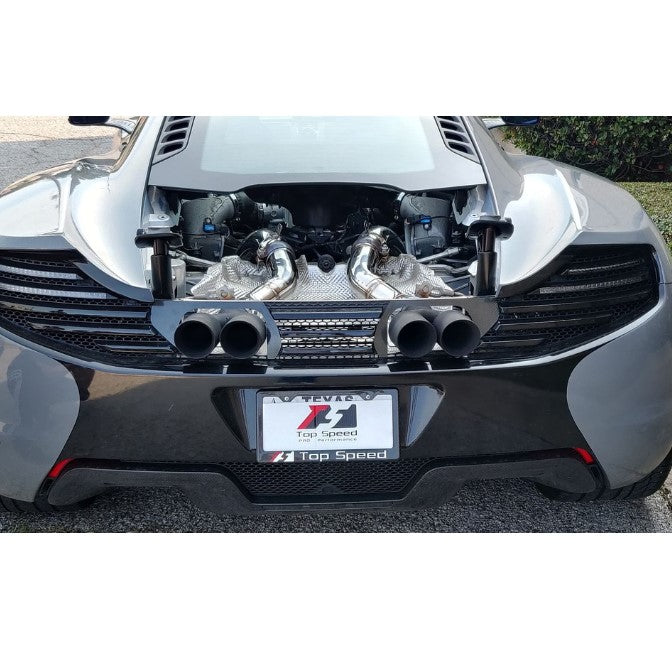 Top Speed Pro-1 McLaren 3.5" 200 Cell High-Flow Catalytic Turbo Downpipes (2012–2019) | MP4-12C, 650S, 675LT, 540C/570S/570GT/600LT Coupe & Spyder