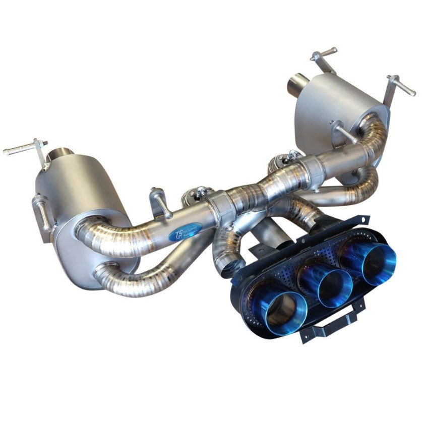 TOP SPEED PRO-1 Titanium Valved Cat-Back Exhaust System for Ferrari F458 Italia Coupe & Spider (2010–2015) – Factory Valve Compatible | Burnt Blue or Burnt Purple Finish