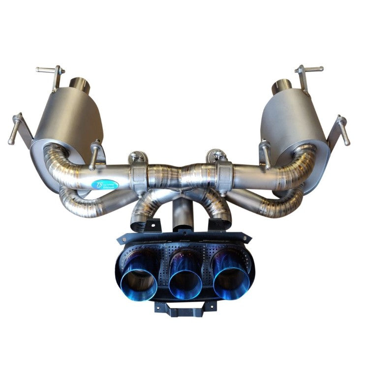 TOP SPEED PRO-1 Titanium Valved Cat-Back Exhaust System for Ferrari F458 Italia Coupe & Spider (2010–2015) – Factory Valve Compatible | Burnt Blue or Burnt Purple Finish