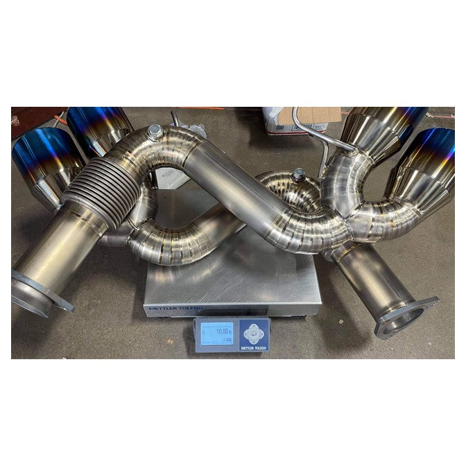 Chevrolet Corvette C8 6.2L V8 Full Titanium Straight Pipe Exhaust System – 114mm Quad Tips | Available in Burnt Blue, Burnt Purple, or Raw Finishes | TOP SPEED PRO-1