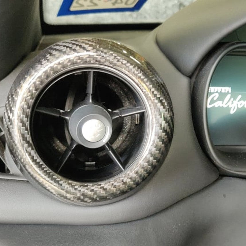 Top Speed Pro1 Ferrari Carbon Fiber A/C Vent Covers – 4 or 5 Pcs Outer Ring Only | Glossy UV Finish | California F430 599 360