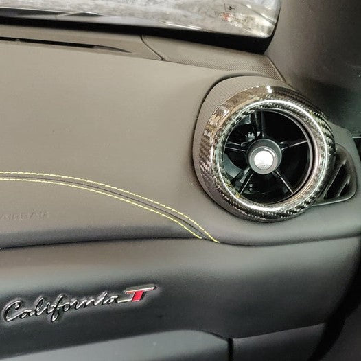Top Speed Pro1 Ferrari Carbon Fiber A/C Vent Covers – 4 or 5 Pcs Outer Ring Only | Glossy UV Finish | California F430 599 360