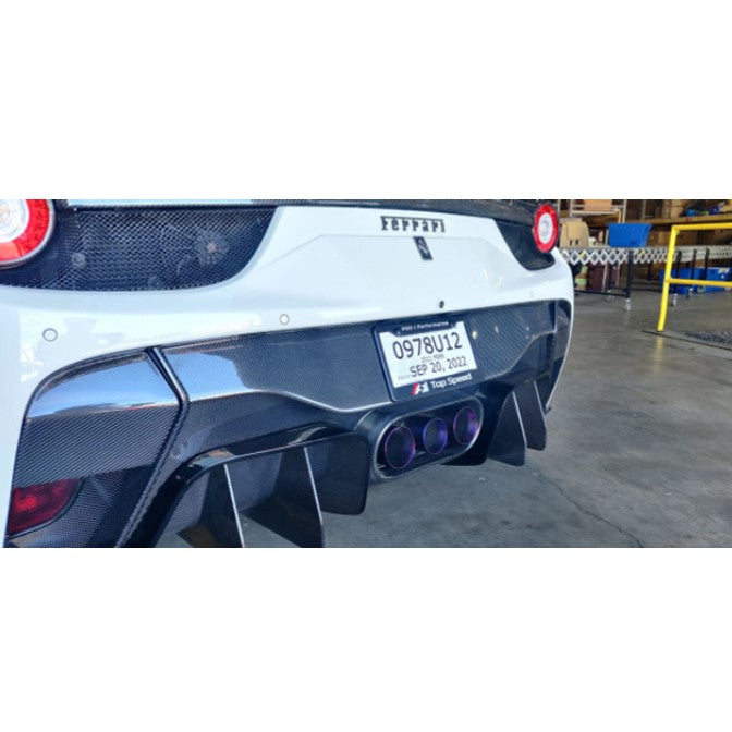 TOP SPEED PRO-1 Titanium Valved Cat-Back Exhaust System for Ferrari F458 Italia Coupe & Spider (2010–2015) – Factory Valve Compatible | Burnt Blue or Burnt Purple Finish