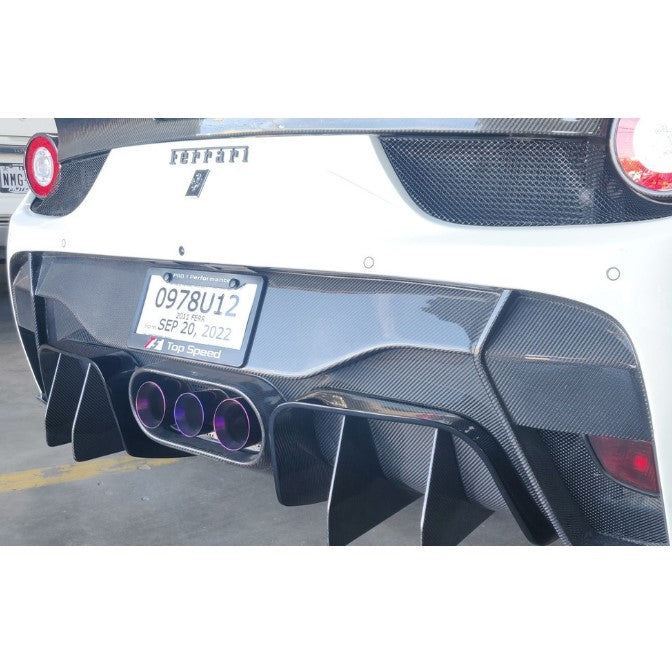 TOP SPEED PRO-1 Titanium Valved Cat-Back Exhaust System for Ferrari F458 Italia Coupe & Spider (2010–2015) – Factory Valve Compatible | Burnt Blue or Burnt Purple Finish