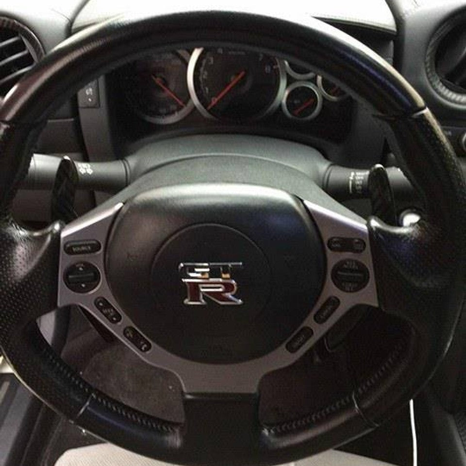 TOP SPEED PRO-1 Carbon Fiber Extended Paddle Shifter Kit for Nissan GTR R35 2009–2016 – 7.25" Lightweight Gloss UV Finish Upgrade