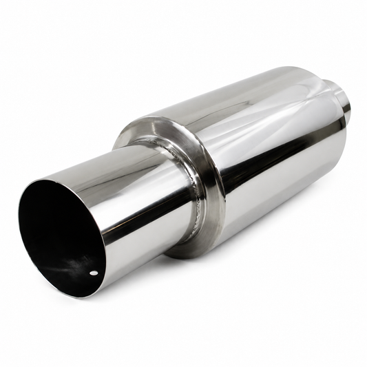 Top Speed Pro1 T304 Stainless Steel N1 Universal Muffler – 3 Inch Inlet / 4 Inch Tip
