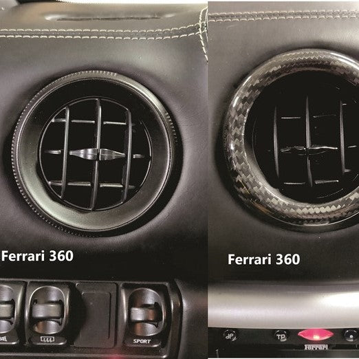 Top Speed Pro1 Ferrari Carbon Fiber A/C Vent Covers – 4 or 5 Pcs Outer Ring Only | Glossy UV Finish | California F430 599 360