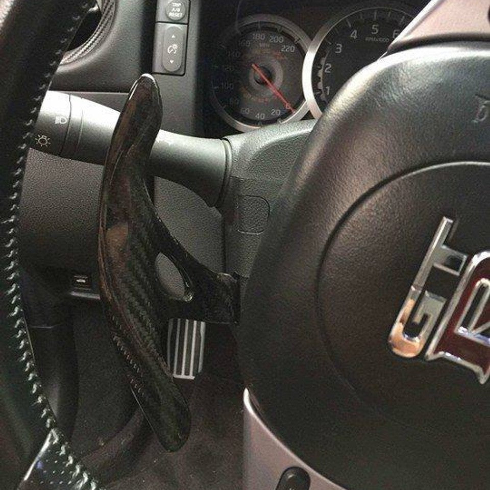 TOP SPEED PRO-1 Carbon Fiber Extended Paddle Shifter Kit for Nissan GTR R35 2009–2016 – 7.25" Lightweight Gloss UV Finish Upgrade