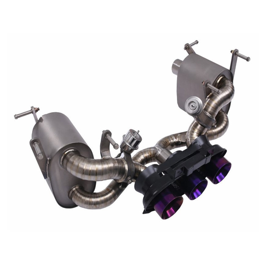 TOP SPEED PRO-1 Titanium Valved Cat-Back Exhaust System for Ferrari F458 Italia Coupe & Spider (2010–2015) – Factory Valve Compatible | Burnt Blue or Burnt Purple Finish