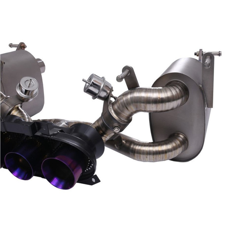 TOP SPEED PRO-1 Titanium Valved Cat-Back Exhaust System for Ferrari F458 Italia Coupe & Spider (2010–2015) – Factory Valve Compatible | Burnt Blue or Burnt Purple Finish