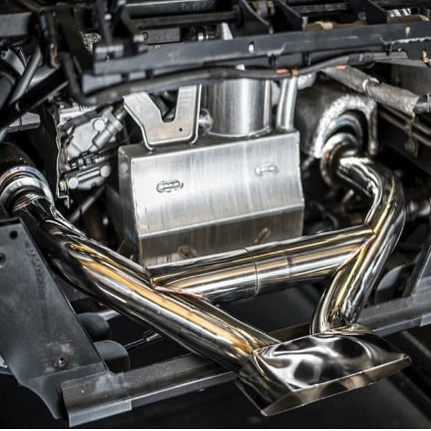 Lamborghini Aventador LP700-4 Full Titanium 76mm Race Spec Straight Pipe Exhaust System – Raw / Burnt Blue Finish | TOP SPEED PRO-1