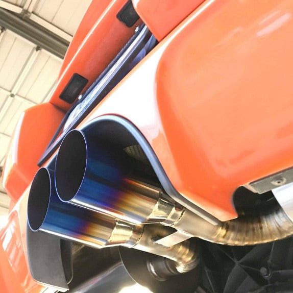 Porsche Boxster / Cayman (2005–2008) Full Titanium Sport / Rear Section Exhaust System – 3" Burnt Blue Tips | TOP SPEED PRO-1