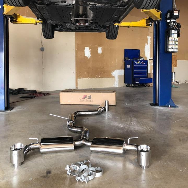 Top Speed Pro-1 Cat-Back Dual Exhaust System for VW Golf GTI MK7 2015–2017 | 76mm Piping | Dual 102mm Tips | $200 Closeout