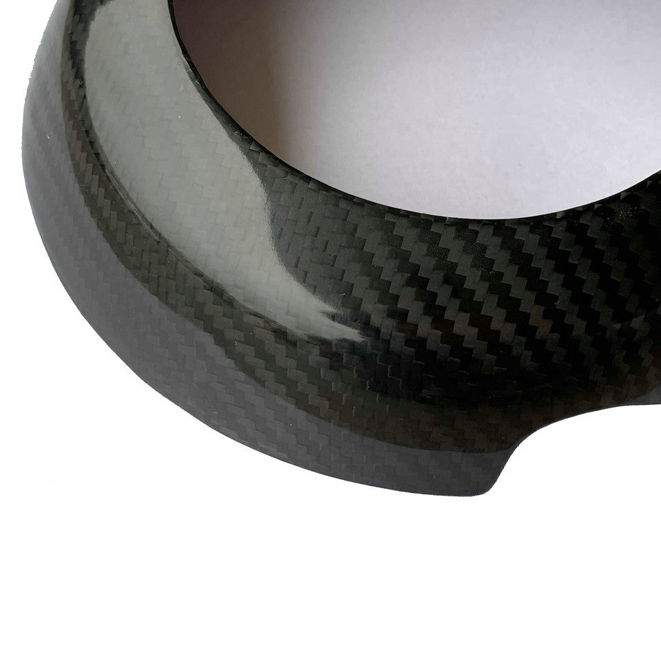 Audi Carbon Fiber Steering Wheel Center Cover – Fits A3 A4 A5 A6 A7 A8 S-Line RS Models 2008–2017 | Glossy UV Finish | Easy 3M Install