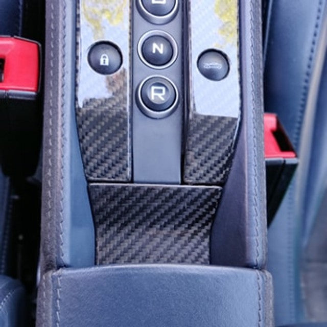 McLaren MP4-12C / 650S / 675LT Carbon Fiber Lower Center Console Insert Cover – Glossy Finish | Interior Trim Upgrade