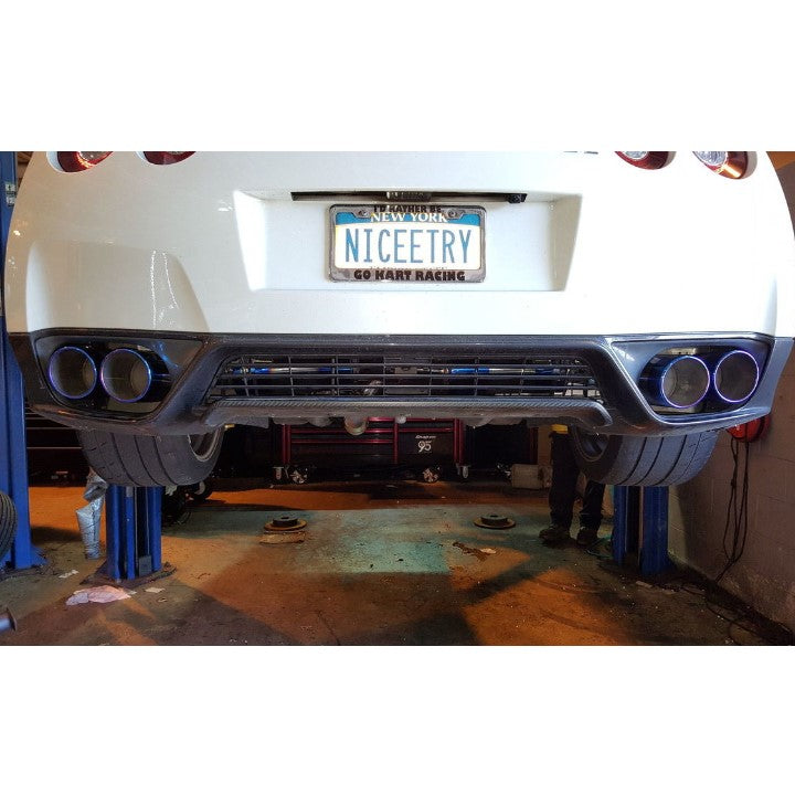 Nissan GTR R35 (2009–2019) Street Spec Full Titanium Y-Pipe Back Exhaust System | Top Speed Pro-1 | 76mm Piping | Dual 5" Mufflers | Quad 127mm Rolled Tips