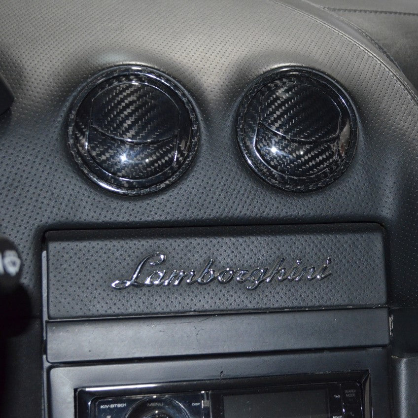 Lamborghini Murciélago Carbon Fiber A/C Vent Cover Kit – 4 Piece Set | Fits All Models 2001–2010 | Glossy UV Finish | Easy 3M Install