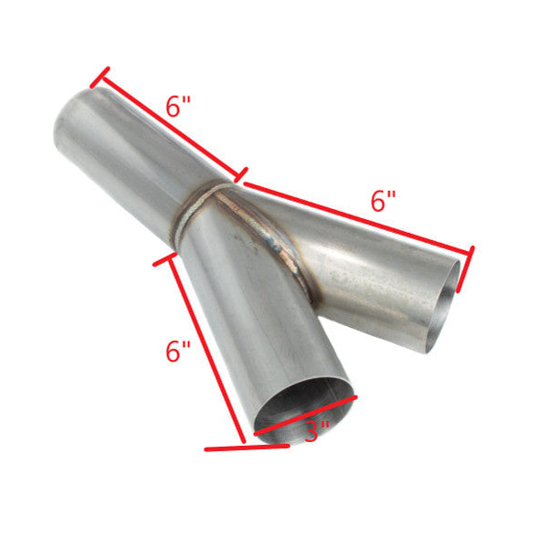 Stainless Steel Exhaust Y-Pipe Split — 63mm (2.5") & 76mm (3") | Exhaust Fabrication Component