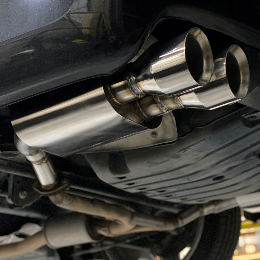 T304 Stainless Steel 3" Inlet to Dual 3" Outlet Oval Muffler – High-Performance Exhaust Fabrication Component