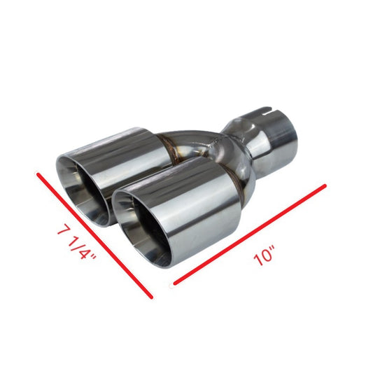 Universal Dual 89MM 3.5 Inch Exhaust Tip 76MM 3 Inch Inlet