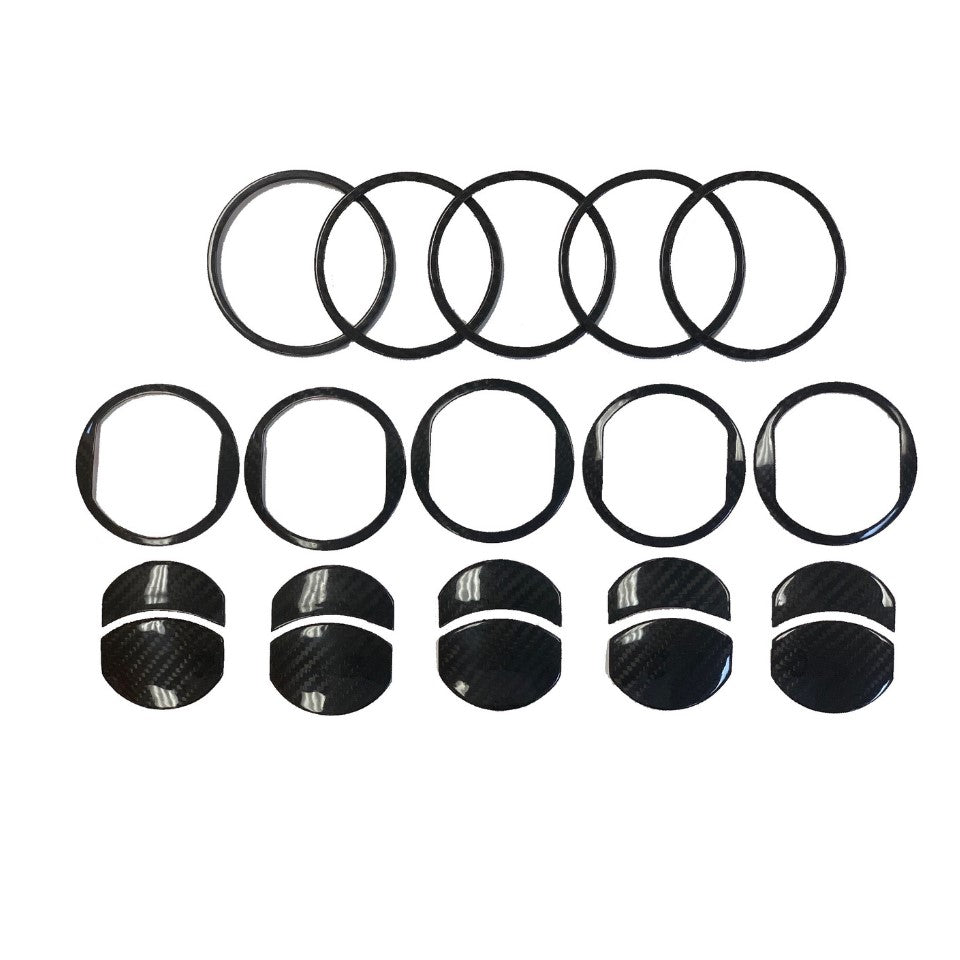 Lamborghini Gallardo Carbon Fiber A/C Vent Cover Kit – 5 Piece Set | Fits All Models 2004–2014 | Glossy UV Finish | Easy 3M Install