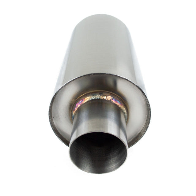 T304 Stainless Steel Round Muffler — 63mm (2.5") or 76mm (3") Single Outlet | Exhaust Fabrication Component