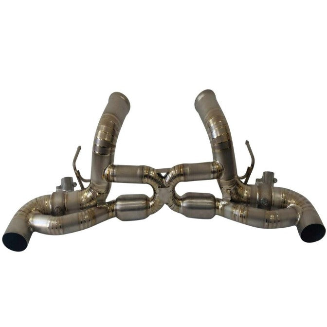 TOP SPEED PRO-1 Titanium X-Pipe Exhaust with Valves for McLaren GT 4.0L (2019–2023) – Burnt Blue, Burnt Purple, Raw Titanium Finish