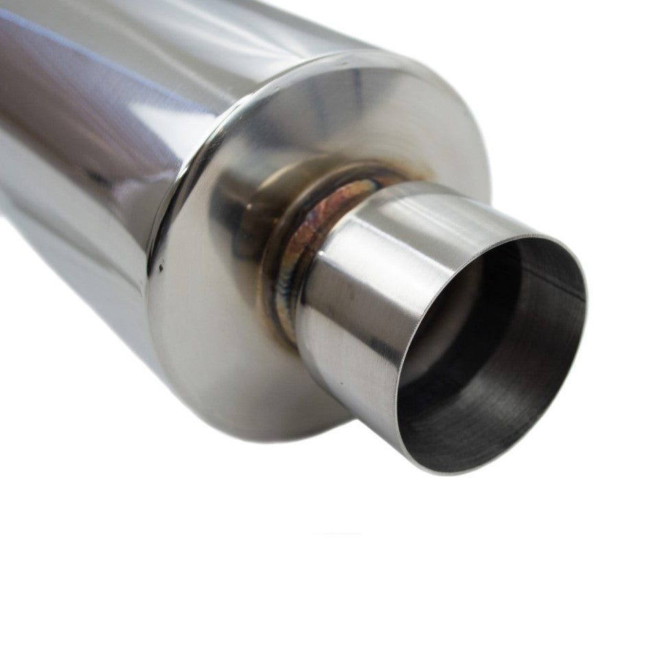 T304 Stainless Steel 3" Inlet N1 Universal Muffler with 4" Tip – High-Performance Exhaust Fabrication Component