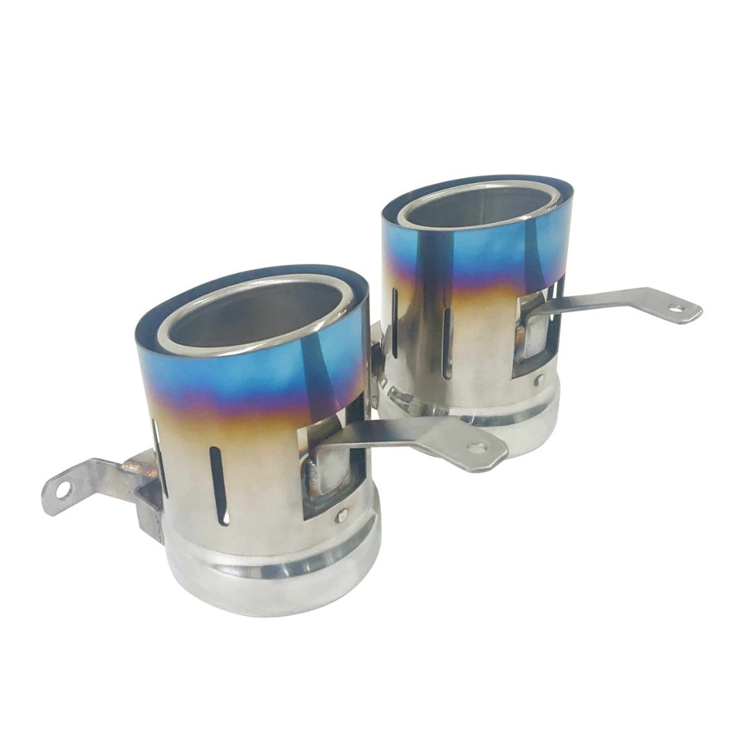 TOP SPEED PRO-1 Titanium Exhaust Tips for Ferrari 488 GTB (2016–2020) – Blue or Purple Titanium Finish | Dual-Layer Design | Direct Bolt-On Upgrade