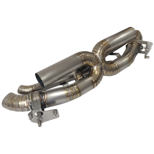 Porsche 992 Carrera 3.0L Turbo (2020–2024) Titanium Center X-Pipe Exhaust System with Valve Control – Raw / Burnt Blue / Burnt Purple | TOP SPEED PRO-1