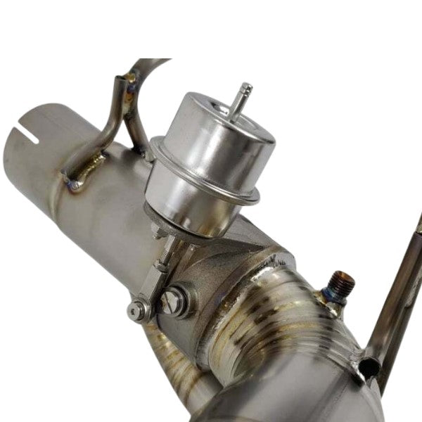 TOP SPEED PRO-1 Full Titanium Track-Spec X-Pipe Exhaust System with Valves for Ferrari F8 Tributo Coupe & Spider (2020–2022) – 76mm Piping | Dual 114mm Tips | Factory Valve Compatible