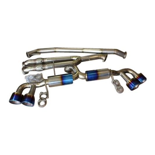 Nissan GTR R35 (2009–2019) Street Spec Full Titanium Y-Pipe Back Exhaust System | Top Speed Pro-1 | 76mm Piping | Dual 5" Mufflers | Quad 127mm Rolled Tips