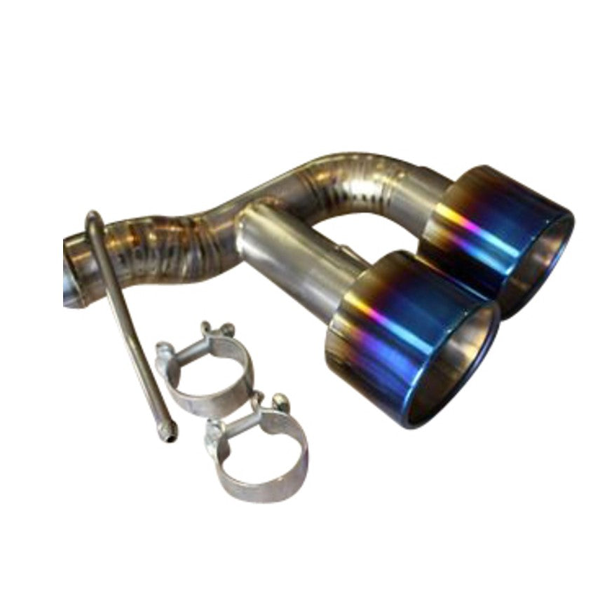 Nissan GTR R35 (2009–2019) Street Spec Full Titanium Y-Pipe Back Exhaust System | Top Speed Pro-1 | 76mm Piping | Dual 5" Mufflers | Quad 127mm Rolled Tips