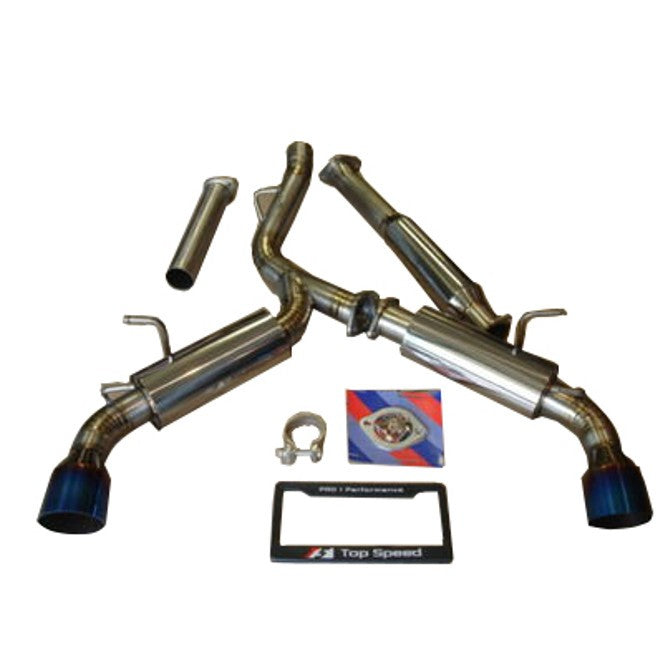 TOP SPEED PRO-1 Full Titanium Exhaust System with Test Pipe for Scion FRS 2013–2016 / Subaru BRZ 2013–2019 / Toyota GT86 2017–2019 – 76mm Piping | 102mm Bevel Tips | 19 lbs Lightweight