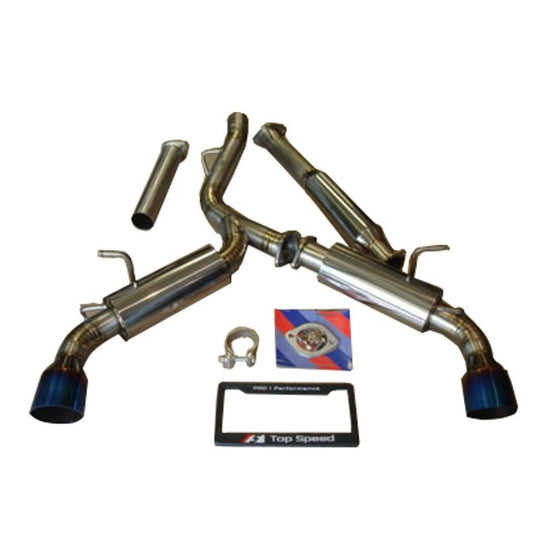TOP SPEED PRO-1 Full Titanium Exhaust System with Test Pipe for Scion FRS 2013–2016 / Subaru BRZ 2013–2019 / Toyota GT86 2017–2019 – 76mm Piping | 102mm Bevel Tips | 19 lbs Lightweight
