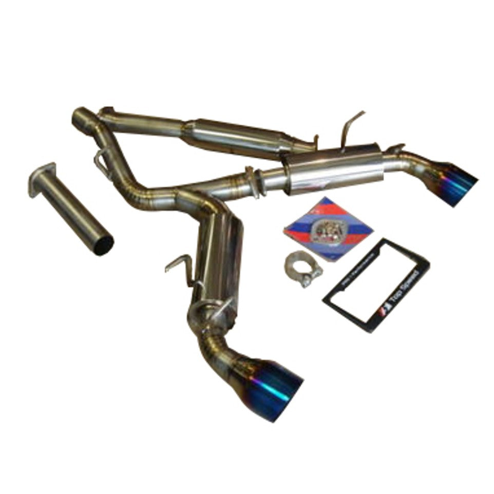 TOP SPEED PRO-1 Full Titanium Exhaust System with Test Pipe for Scion FRS 2013–2016 / Subaru BRZ 2013–2019 / Toyota GT86 2017–2019 – 76mm Piping | 102mm Bevel Tips | 19 lbs Lightweight