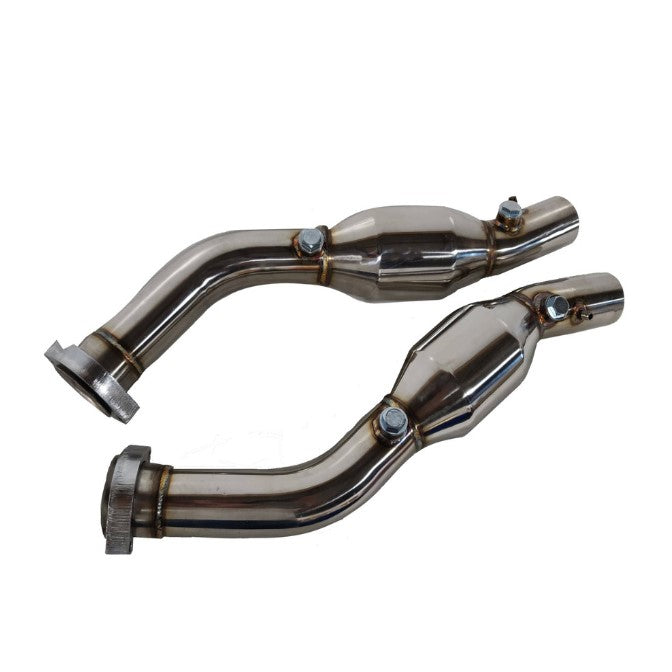 Top Speed Pro-1 High Flow Catalytic Converter Pipes for Ferrari 360 Modena Coupe & Spider 1999–2004 | T304 Stainless Steel | 200 Cell