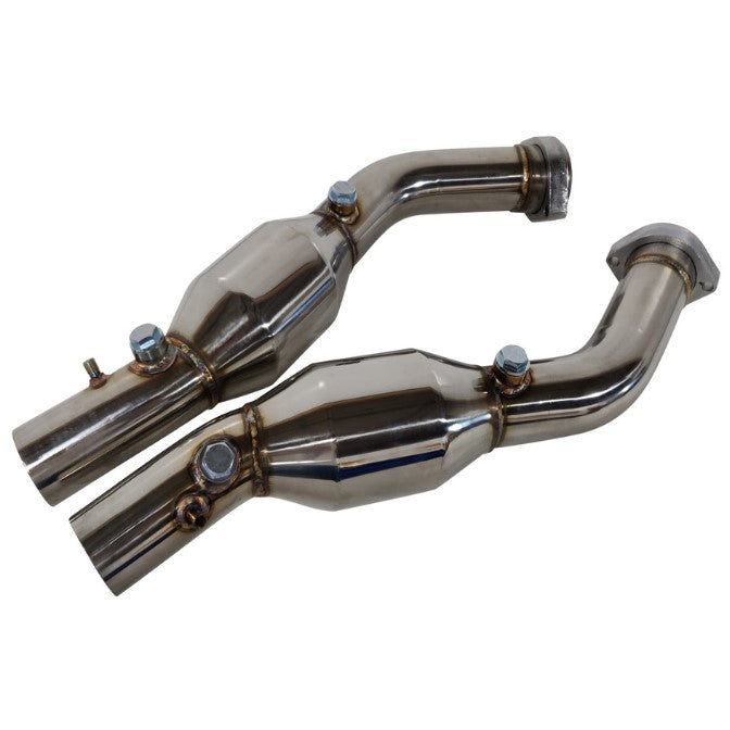Top Speed Pro-1 High Flow Catalytic Converter Pipes for Ferrari 360 Modena Coupe & Spider 1999–2004 | T304 Stainless Steel | 200 Cell