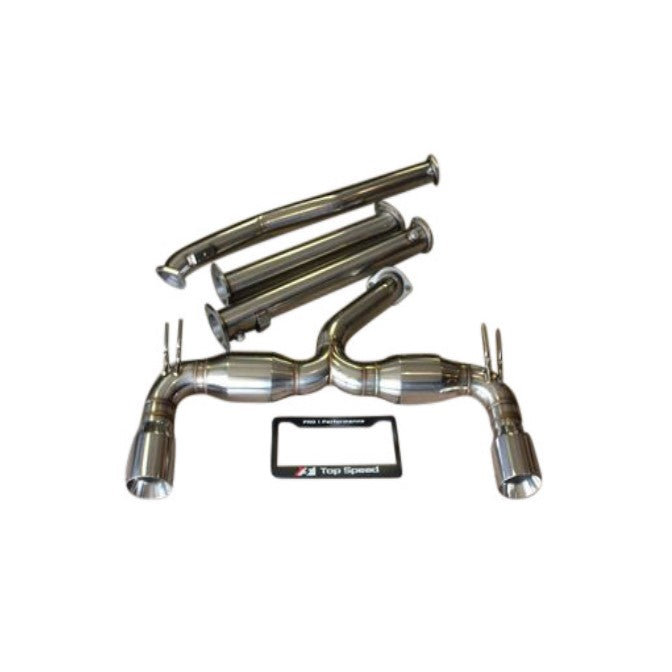 Top Speed Pro-1 76mm Exhaust System with Test Pipe – Polished T304 Stainless Steel | Mitsubishi Lancer Evolution X / EVO 10 4B11T (2008–2015)