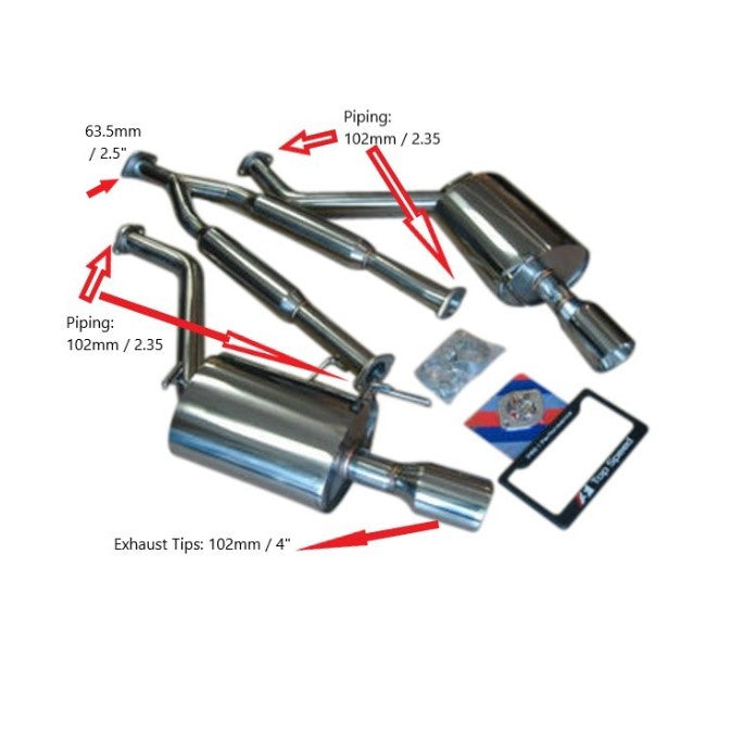 Top Speed Pro-1 Infiniti G35 / G37 Sedan Bolt-On Dual Exhaust System (RWD & AWD)