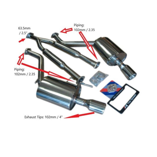Top Speed Pro-1 Infiniti G35 / G37 Sedan Bolt-On Dual Exhaust System (RWD & AWD)